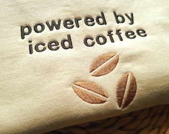 Embroidered Iced Coffee Sweatshirt: Latte Lover Crewneck