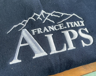 Alps Italy Embroidered Sweatshirt: Vintage Unisex Crewneck