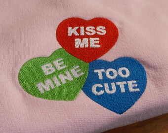 Embroidered Couples Sweatshirt, Kiss Me Be Mine, Anniversary Gift