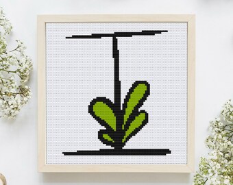 Floral Letter I, Cross Stitch I Pattern, Monogram I Cross Stitch, Initial Embroidery, Capital Letter Pattern, Alphabet Cross Stitch Pattern