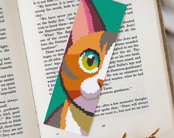 Cat Bookmark Cross Stitch Pattern, Bookmark Cross Stitch, Funny Bookmark, Cat Lover Gift Pattern, Counted Cross Stitch, Instant Download PDF