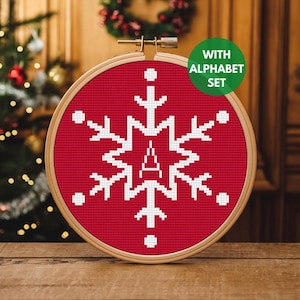 Custom Snowflake Cross Stitch Pattern, Small Snowflakes Pattern, Winter Ornament Pattern, Snow Decoration Pattern, Digital Download PDF