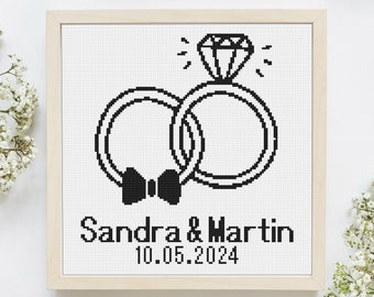 Wedding  Cross Stitch Sampler, Custom Wedding Pattern, Wedding Anniversary Sampler, Counted Cross Stitch, Wedding Gift, Digital Download PDF
