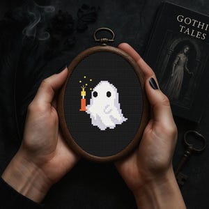 Ghost Cross Stitch Pattern, Snarky Cross Stitch, Halloween Cross Stitch, Gothic Ghost Cross Stitch, Witchy Cross Stitch Small Ghost Decor