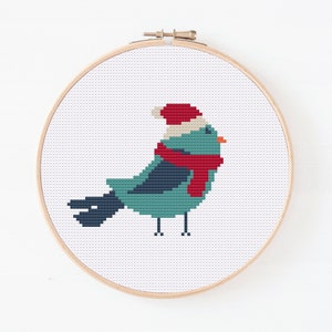Winter Bird Cross Stitch Pattern, Small Winter Bird Pattern, Animal Pattern, Cute Bird Cross Stitch, Easy Cross Stitch, Digital Pattern PDF