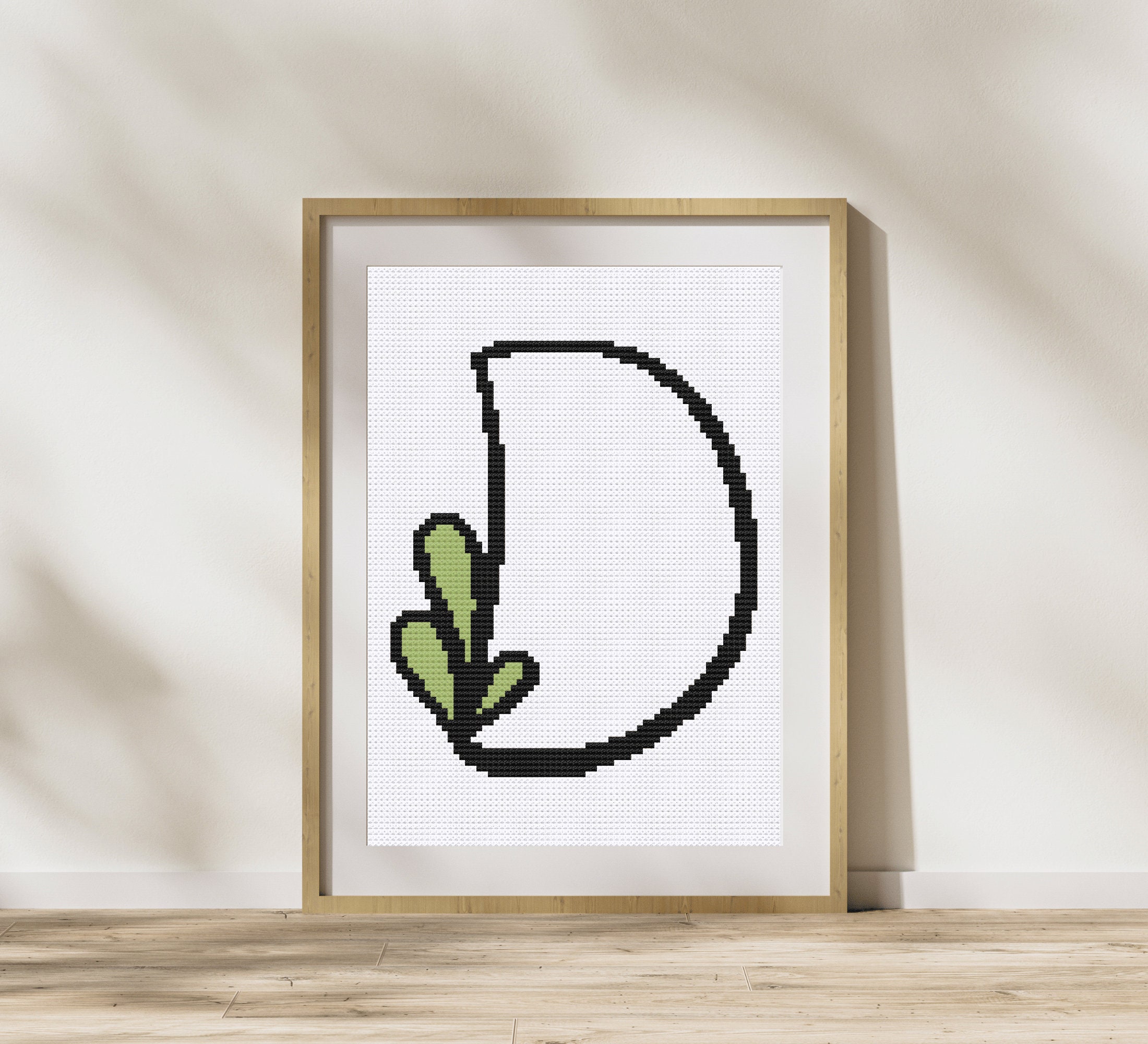 Floral Letter D, Cross Stitch D Pattern, Monogram D Cross Stitch ...
