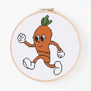 Funny Carrot Cross Stitch Pattern, Carrot Love Pattern, Food Lover Cross Stitch, Downloadble PDF Pattern , Modern Cross Stitch, Easy Pattern