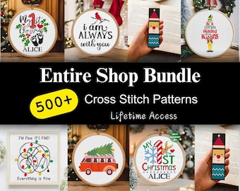 Cross Stitch Pattern, Entire Shop Bundle, Witchy Moth Folk Stitch Pattern, Embroidery Instant Download,  Moth Pattern, Digital Pattern PDF