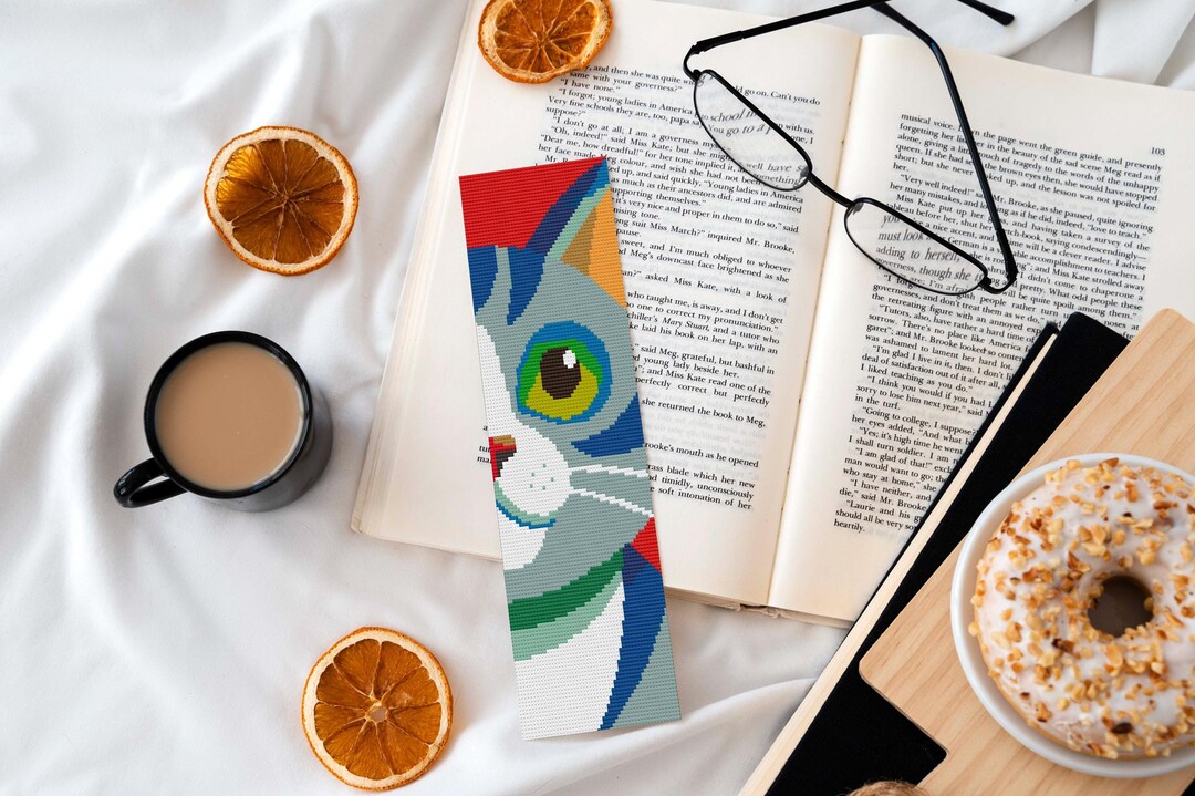 Cat Bookmark Cross Stitch Pattern, Bookmark Cross Stitch, Funny ...