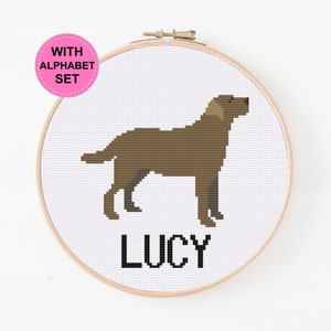 Personalized Labrador Dog Cross Stitch, Labrador Dog Pattern, Custom Dog Cross Stitch Pattern, Cute Dog, Digital Pattern, Pattern For Dogs