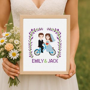 Wedding  Cross Stitch Pattern, Personalized Wedding Cross Stitch, Wedding Anniversary Sampler, Counted Cross Stitch , Digital Download PDF