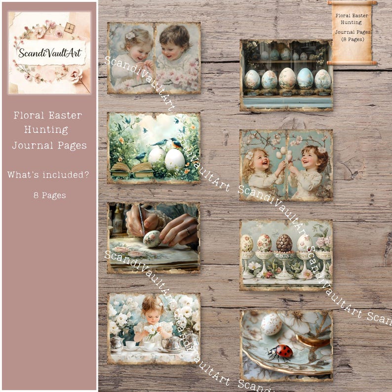 Easter Junk Journal Printables for Spring Scrapbooking Pages, Vintage ...