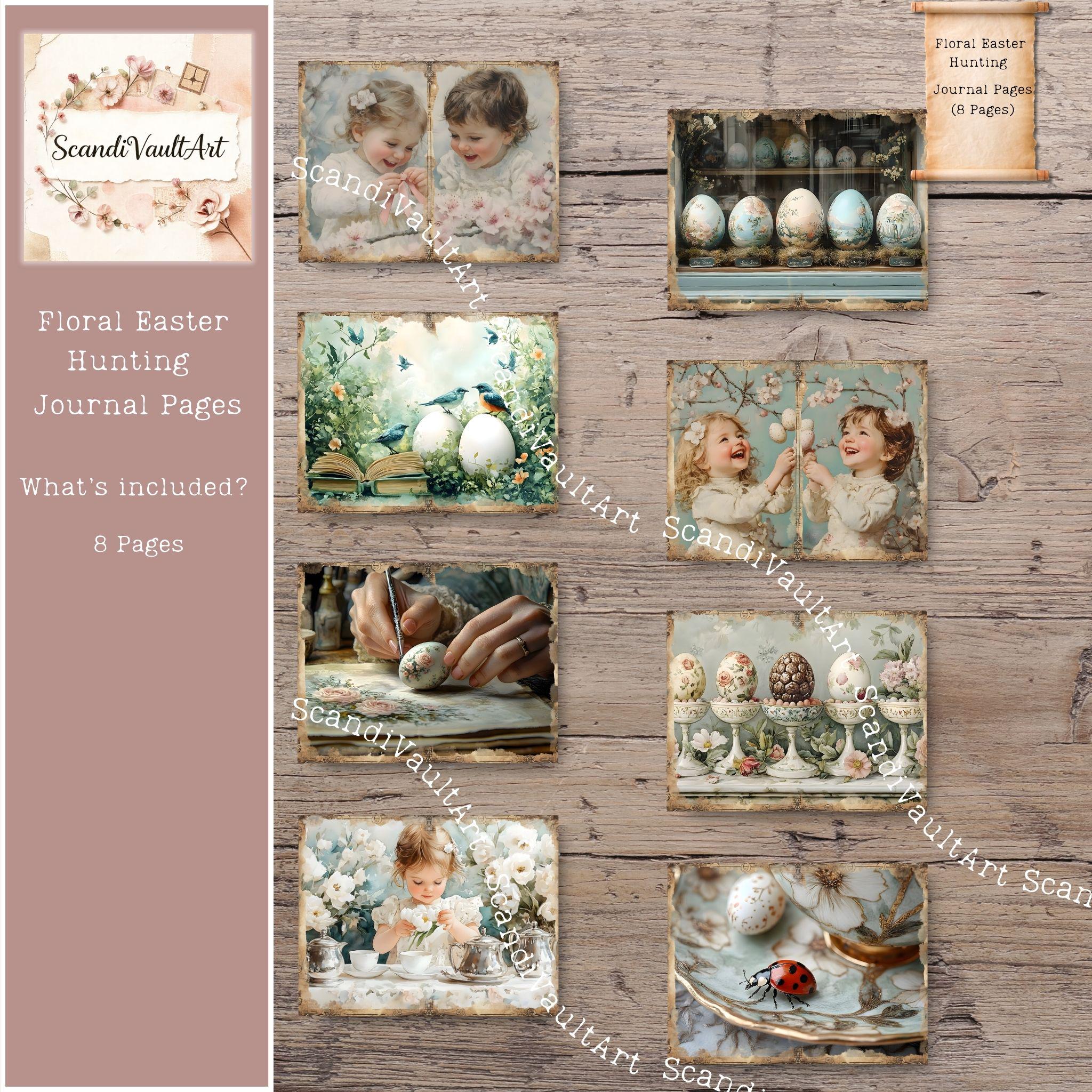 Easter Junk Journal Printables for Spring Scrapbooking Pages, Vintage ...