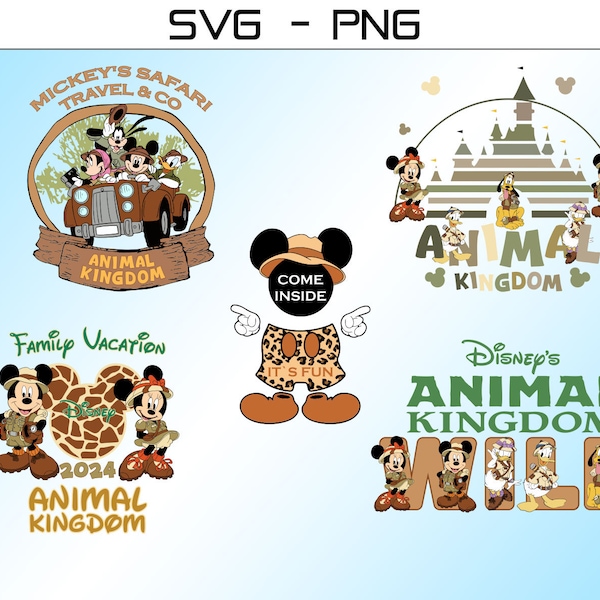 Animal Kingdom Safari Travel 2024 SVG PNG, Wild Trip Svg, Come Inside It's Fun, Vacay Mode Svg, Family Vacation 2024 Png Svg