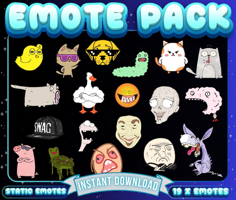Funny Meme Emote Pack, Streamer Emotes (digital Download) - Etsy