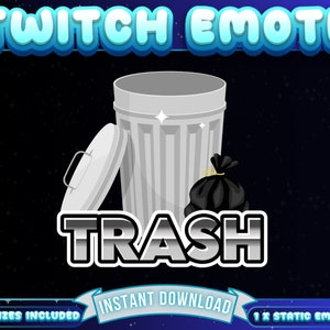 1 x Trash Twitch Emote, Funny Emote, Discord Emote, Funny Twitch Emote, Cute Emote, Streamer Emote, Affiliate Emote, Follower Emote