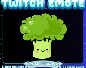 1 x émoticône brocoli, émoticône drôle, émoticône discorde, émoticône Twitch drôle, émoticône mignon, émoticône streamer, émoticône affilié, émoticône suiveur