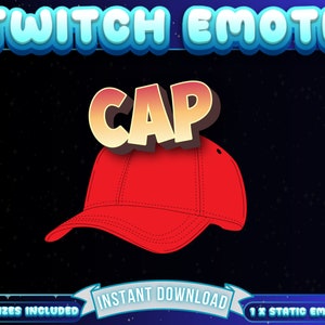 1 x Cap Twitch Emote, Funny Emote, Discord Emote, Funny Twitch Emote, Cute Emote, Streamer Emote, Affiliate Emote, Follower Emote