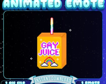 Animated Twitch Emote, Gay Juice Emote, Funny Twitch Emote, Gay Juice Twitch emote, Emote Twitch, Twitch Affiliate Emote, Twitch Sub Emote