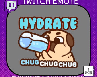 Animated Hydrate Pug Twitch Emote (Instant Download)