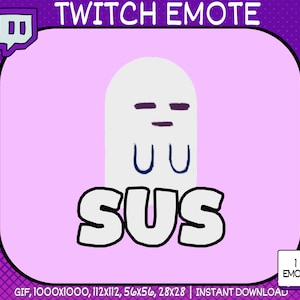 Animated Twitch Emote, Sus Emote, Funny Twitch Emote, Ghost Twitch emote, Emote Twitch, Twitch Affiliate Emote, Twitch Sub Emote