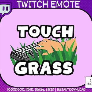 Twitch Emote, Funny Twitch Emote, Cute Twitch Emote, Touch Grass Twitch emote, Emote Twitch, Twitch Affiliate Emote, Twitch Sub Emote
