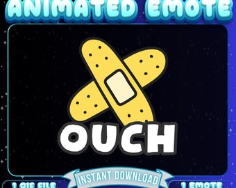 Emote Twitch animé, Emote Aïe, Emote Twitch drôle, Emote Twitch animé Aïe, Emote Twitch, Emote d'affilié Twitch, Emote secondaire Twitch