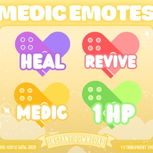 4 x Medic Emotes, Medic Twitch Emotes, Cute Twitch Emotes, Funny Twitch Emotes, Twitch Emote Pack, Medic Emote Pack, Medic Twitch Pack