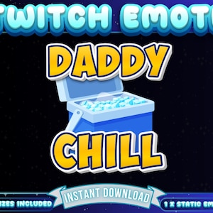 1 x ダディ チル Twitch エモート、面白いエモート、Discord エモート、面白い Twitch エモート、かわいいエモート、ストリーマー エモート、アフィリエイト エモート、フォロワー エモート
