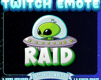 1 x Alien Twitch Emote, Raid Emote, Discord Emote, Funny Twitch Emote, Cute Emote, Discord Emote, Affiliate Emote, Follower Emote, Kawaii