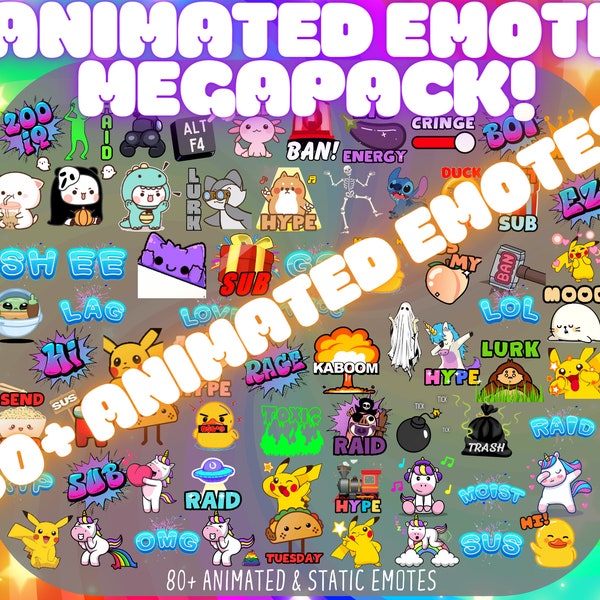 Animated Emote MEGAPACK, Twitch Emote Megapack, Discord Emotes, Twitch Emotes, Emotes, Animated Emotes, For Streamers, Value Pack