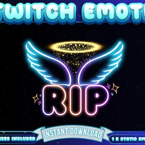 1 x Neon RIP Twitch Emote, Funny Emote, Discord Emote, Funny Twitch Emote, Cute Emote, Streamer Emote, Affiliate Emote, Follower Emote