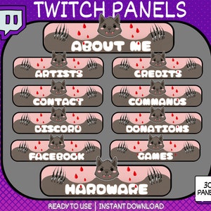 30 x Twitch Panels, Cute Werewolf Twitch Panels, Werewolf Panels, Streamers About Me Section, About Me, Cute Twitch Panels, For Streamers