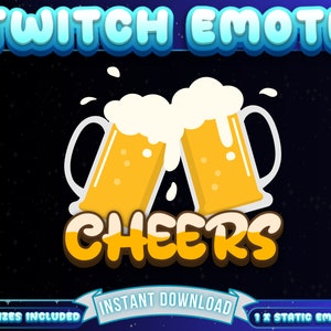 1 x Beer Cheers Twitch Emote, Funny Emote, Discord Emote, Funny Twitch Emote, Cute Emote, Streamer Emote, Affiliate Emote, Follower Emote