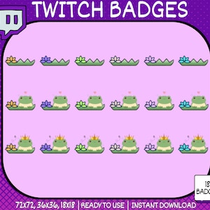 Cute Frog Twitch Sub Badges, Twitch Sub Badges, Froggy Sub Badges, Twitch Tier Badges, Instant Download, Twitch Subscriber Badges