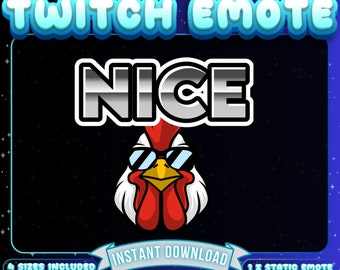 1 x émoticône Coq drôle, émoticône drôle, émoticône Discorde, émoticône Twitch drôle, émoticône mignon, émoticône streamer, émoticône affilié, émoticône suiveur