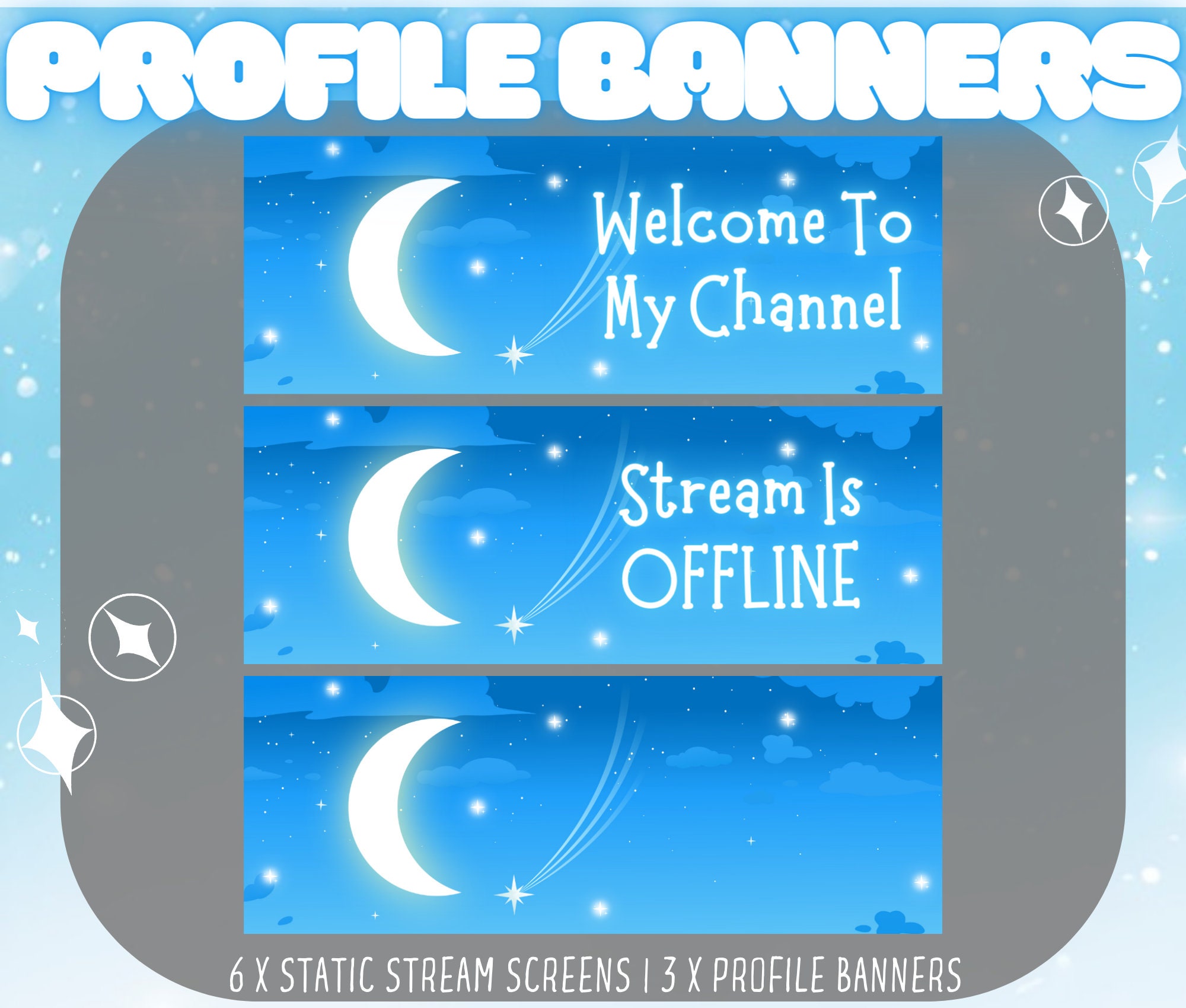 Blue Sky Stream Screens Profile Banners Blue Sky Stream Etsy