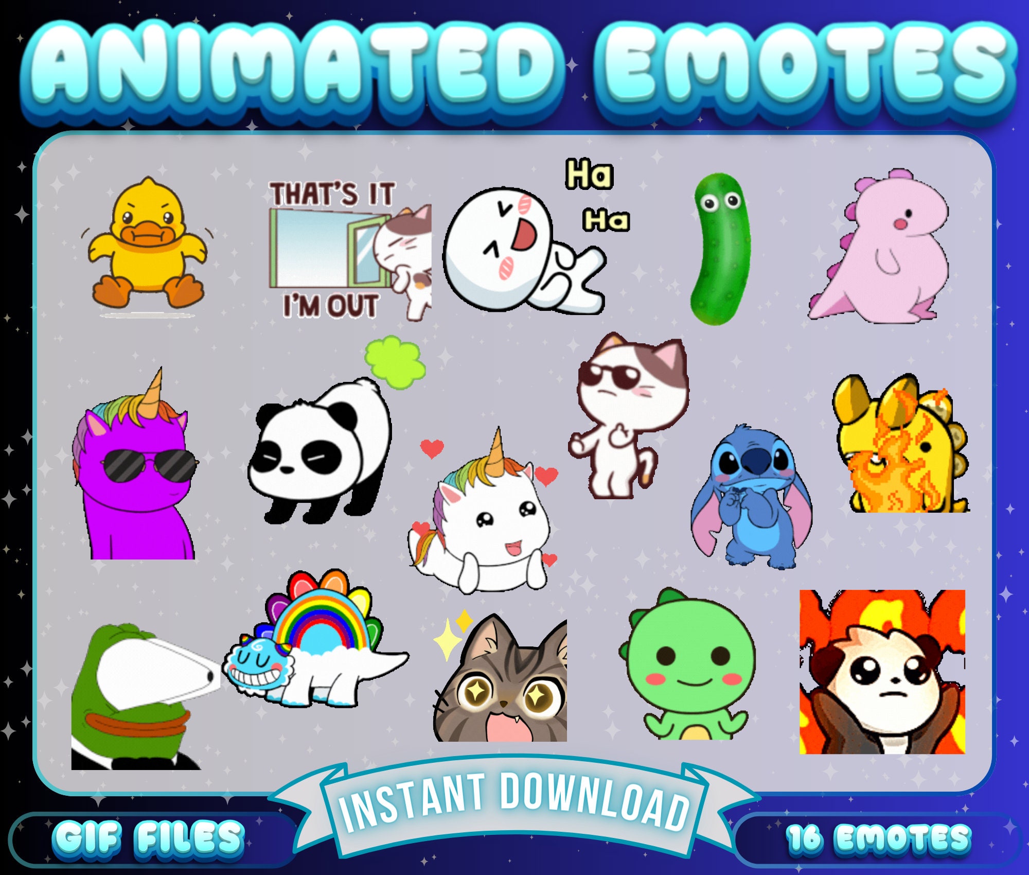 Animated Emote, Twitch Emote Megapack, Discord Emotes, Twitch Emotes, Emotes, Animated Emotes, For Streamers, Value Pack, Tiktok Emotes