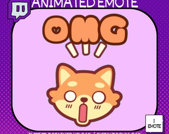 Animiertes Twitch Emote, süßes Fuchs Emote, süßes Twitch Emote, OMG Twitch Emote, Emote Twitch, Twitch Partner Emote, Twitch Sub Emote