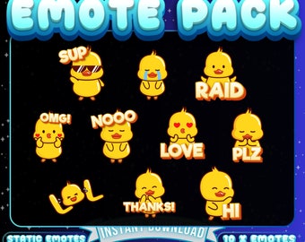 10 x Funny  Duck Twitch Emotes, Funny Duck Emotes, Twitch Emotes, Discord Emotes, Streamer Emotes, For Streamers, Duck Emotes, Cute Ducks