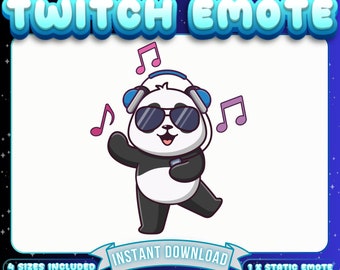 1 émoticône Twitch panda dansant, émoticône drôle, émoticône Discorde, émoticône Twitch drôle, émoticône mignon, émoticône streamer, émoticône affilié, émoticône disciple