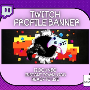 Bannière de profil Twitch mignonne, bannière de profil mignonne, bannière d’affichage de profil de joueur | Bannière de profil Kawaii | Prêt à l&#39;emploi | Pour les streamers