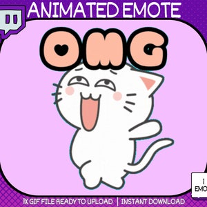 Animated Twitch Emote, Cute Kitty Emote, Cute Twitch Emote, OMG Twitch emote, Emote Twitch, Twitch Affiliate Emote, Twitch Sub Emote