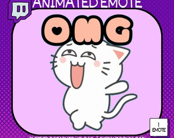 Animated Twitch Emote, Cute Kitty Emote, Cute Twitch Emote, OMG Twitch emote, Emote Twitch, Twitch Affiliate Emote, Twitch Sub Emote