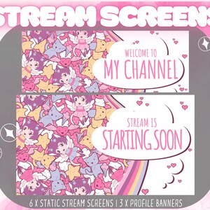 Cute Kitty Stream Screens + Profile Banners, Kitty Stream Screens, Kitty Profile Banners, Twitch Profile Banners, Twitch Stream Screens