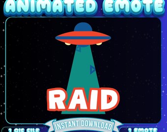 Emote Twitch animé, Emote Raid OVNI, Emote Twitch drôle, Emote Twitch Raid OVNI, Emote Twitch, Emote affilié Twitch, Emote secondaire Twitch