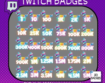 Badges Rainbow Llama Twitch Bit, Badges Rainbow Twitch Tier, Badges Twitch Bit, Badges Neon Twitch Tier, Badges Neon Bit, Badges Rainbow Bit