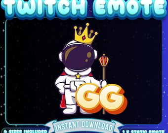 1 émoticône Twitch astronaute, émoticône GG, émoticône Discorde, émoticône Twitch drôle, émoticône mignonne, émoticône Streamer, émoticône affilié, émoticône suiveur, kawaii