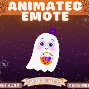 Animated Twitch Emote, Cute Halloween Emote, Ghost Twitch Emote, Cute Twitch emote, Emote Twitch, Twitch Affiliate Emote, Twitch Sub Emote