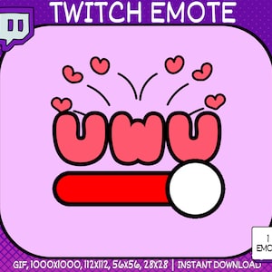 Animated Twitch Emote, UWU Emote, Funny Twitch Emote, UWU Twitch emote, Emote Twitch, Twitch Affiliate Emote, Twitch Sub Emote